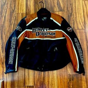 HEAVYWEIGHT LEATHER HARLEY DAVIDSON QUILT LINED JACKET - MINT 2XL- NWOT
